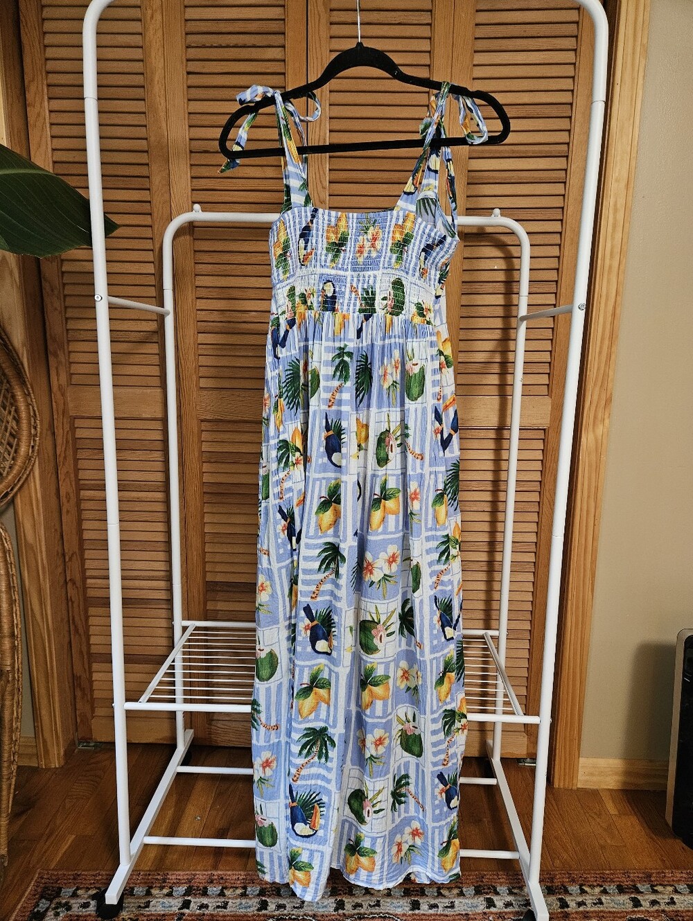 Tropical Print Cotton Maxi Dress - Picture 3 of 5